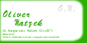oliver matzek business card